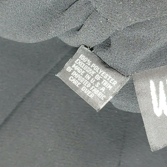 Vintage 80s 90s Ursula of Switzerland Black Surplice Faux Wrap Sheath Dress - Picture 10 of 10